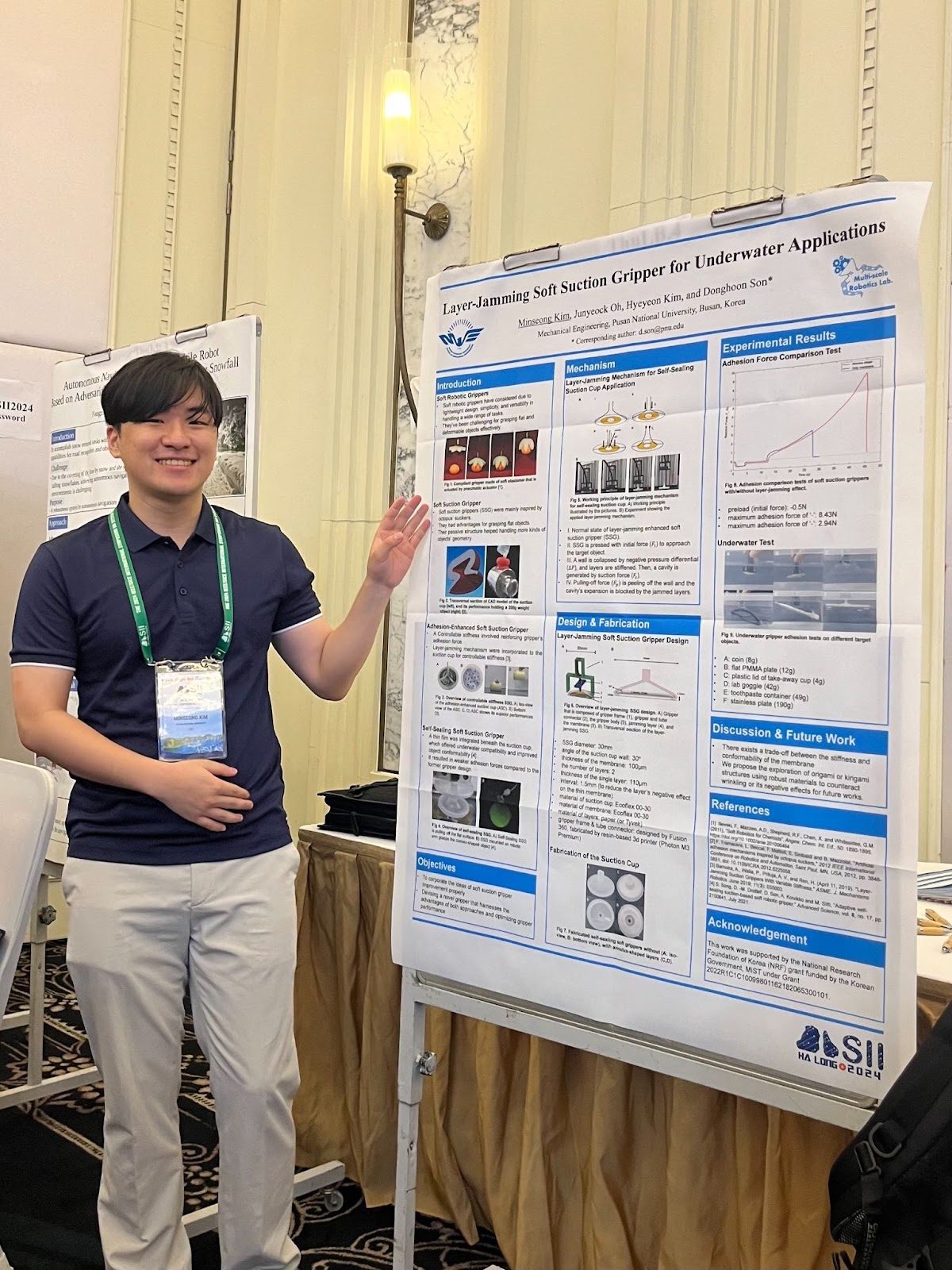 2024 IEEE/SICE International Symposium on System Integration(SII)에서 석사과정 김민성 군과 학부연구생 권혁진 군의 연구가 포스터 세션에 소개되었습니다.