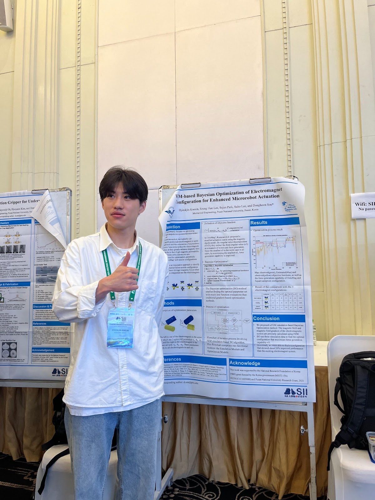2024 IEEE/SICE International Symposium on System Integration(SII)에서 석사과정 김민성 군과 학부연구생 권혁진 군의 연구가 포스터 세션에 소개되었습니다.