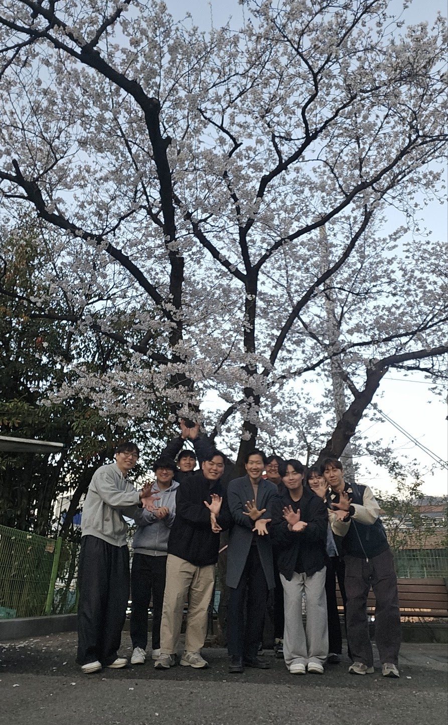 벚꽃 핀 캠퍼스에서 봄 나들이를 했습니다.